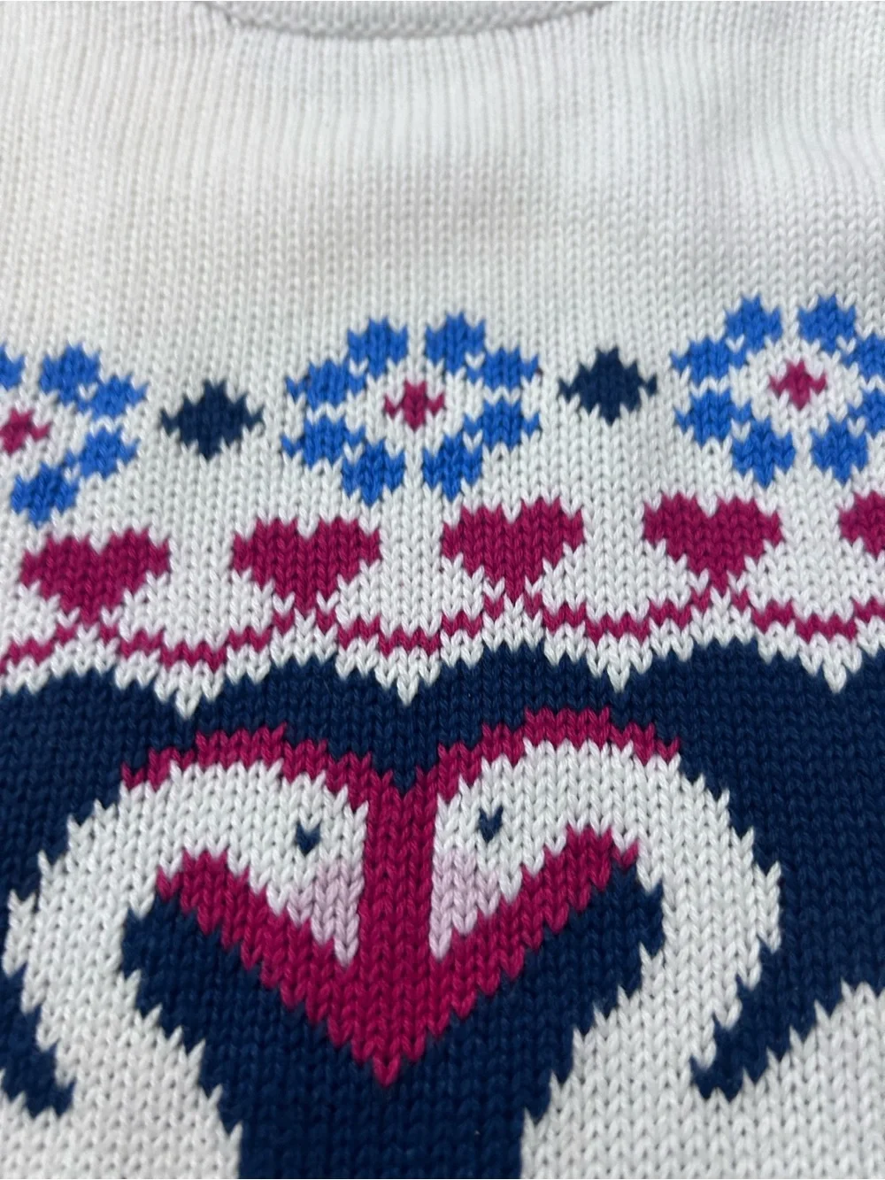Old Navy White Fair Isle Swan Crewneck Sweater Fisherman Style NWT. Size 5T